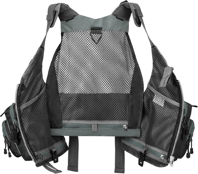 Gonex Fly Fishing Vest for Men Women, Comfortable Adjustable Fishing Vest with Multi-Pockets Reflective Stripes - Image 5